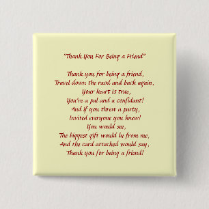 Bedankt voor het Zijn Mijn Vriend - Button