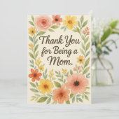"Bedankt voor het zijn van een moeder" kaart - The (Staand voorkant)