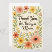 "Bedankt voor het zijn van een moeder" kaart - The (Voorkant / Achterkant)