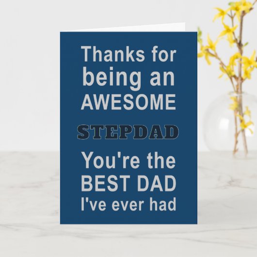 Bedankt voor het zijn van een super stiefvader kaart (Gele Bloem)