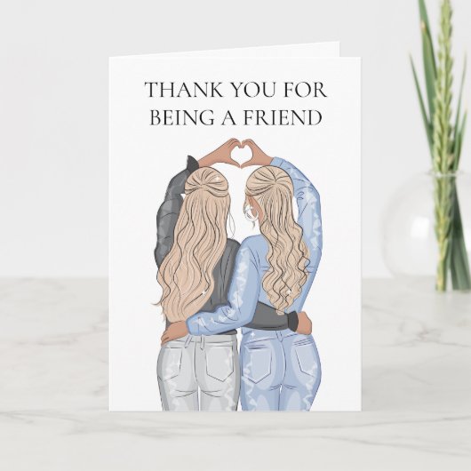 Bedankt voor het zijn van een vriend - 2 blonde me kaart (Voorkant)