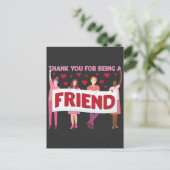 Bedankt voor het zijn van een vriend Positieve gee Briefkaart (Staand voorkant)