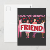 Bedankt voor het zijn van een vriend Positieve gee Briefkaart (Voorkant / Achterkant)