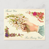 Bedankt voor het zijn van je  hand met bloemen briefkaart (Voorkant)