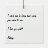 Bedankt voor het zijn van mijn bruidsmeisje keramisch ornament (Achterkant)