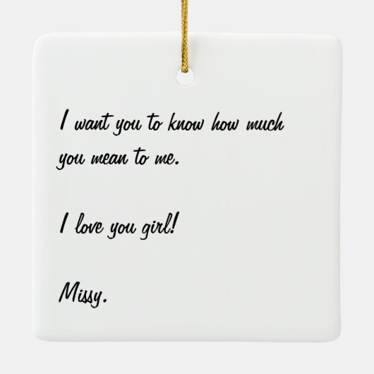 Bedankt voor het zijn van mijn bruidsmeisje keramisch ornament (Achterkant)