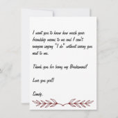 Bedankt voor het zijn van mijn bruidsmeisje voorst (Achterkant)