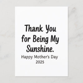 Bedankt voor het zijn van mijn Sunshine Mom Gifts Feestdagenkaart