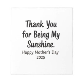 Bedankt voor het zijn van mijn Sunshine Mom Gifts Notitieblok