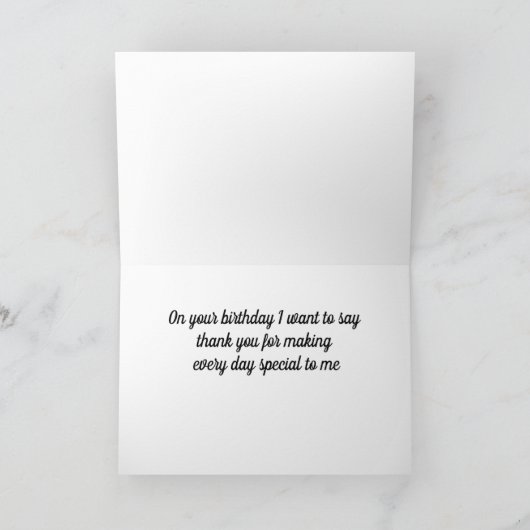 BEDANKT VOOR HET ZIJN VAN MIJN VERJAARDAG WENSEN KAART (Binnen)