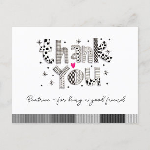 Bedankt voor het zijn van mijn vriend grillige let briefkaart