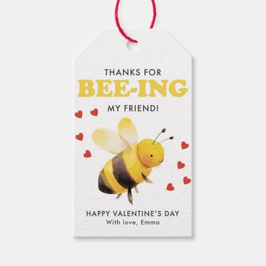 Bedankt voor het zijn van mijn vriend(in) valentin cadeaulabel (Voorkant)