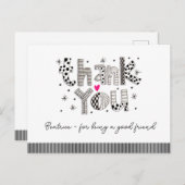 Bedankt voor het zijn van mijn vriend Whimsical Le Briefkaart (Voorkant / Achterkant)