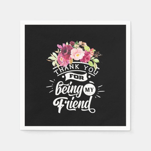 Bedankt voor het zijn van mijn vrienden servet (Voorkant)