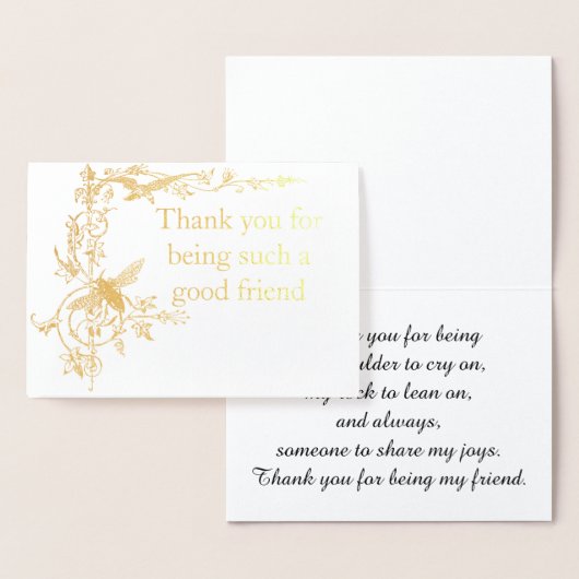 Bedankt voor het zijn vriend  Motief met Bee Folie Kaarten (Display)