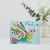 Bedankt voor het zingen van Collage Bird Briefkaart (Staand voorkant)