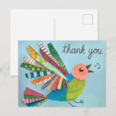 Bedankt voor het zingen van Collage Bird Briefkaart (Voorkant / Achterkant)
