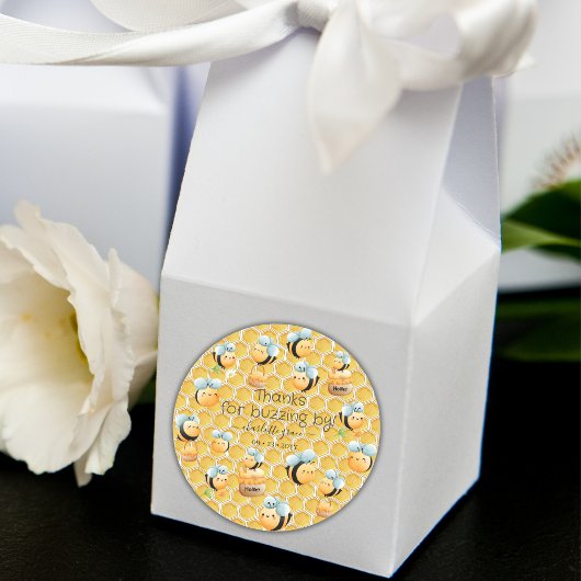 Bedankt voor het zoemen door First Bee-Day Ronde Sticker
