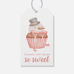 Bedankt voor het zoete Snowman Gift Label Cadeaulabel