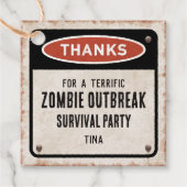 Bedankt voor het zombiefeest bedankjes labels (Voorkant)