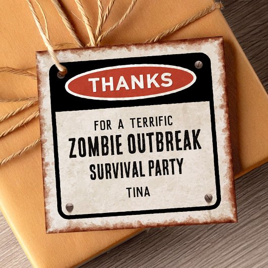 Bedankt voor het zombiefeest bedankjes labels