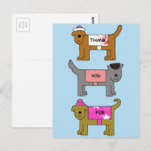 Bedankt voor het zorgen voor de Dogs Cartoon Briefkaart (Voorkant / Achterkant)