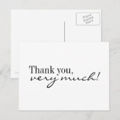 Bedankt voor het zwarte en witte briefkaart (Voorkant / Achterkant)