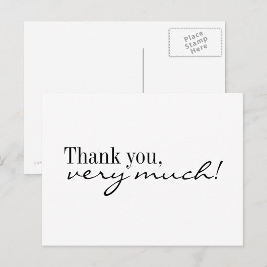 Bedankt voor het zwarte en witte briefkaart (Voorkant / Achterkant)
