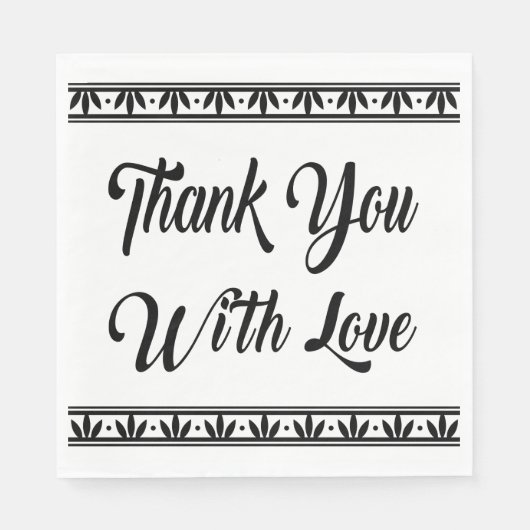 Bedankt voor het zwarte en witte huwelijk Servetten (Voorkant)