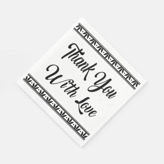 Bedankt voor het zwarte en witte huwelijk Servetten (Hoek)