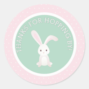 Bedankt voor Hopping by! Bunny Bedankt Sticker