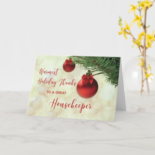 Bedankt voor Housekeeper Christmas Tree Ornament Kaart (Gele Bloem)