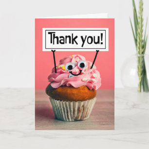 Bedankt voor iedereen gelukkig cupcake houder teke feestdagen kaart