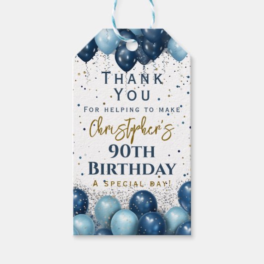 Bedankt voor je 90e verpartij cadeaulabel (Voorkant)