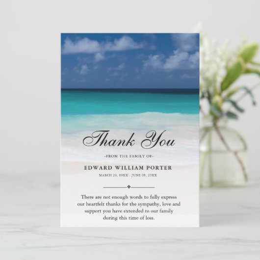 Bedankt voor je aangepast begrafenisbeach Sympathi (Staand voorkant)