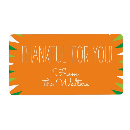 Bedankt voor je aangepaste etiket (Voorkant)