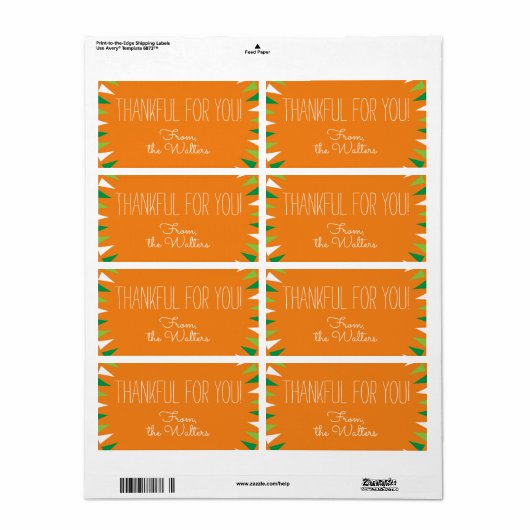 Bedankt voor je aangepaste etiket (Full Sheet)