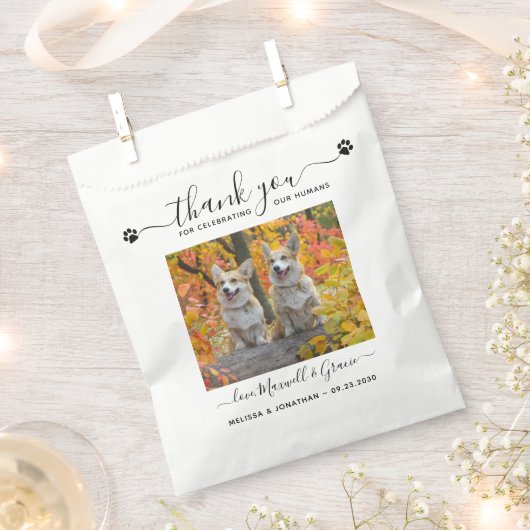 Bedankt voor je aangepaste foto van Dog Treat Wedd Bedankzakje (Geknipt)