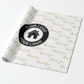 Bedankt voor je aangepaste zakelijke Logo Cadeaupapier (Uitgerold)
