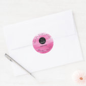 Bedankt voor je aankoop Aangepast Logo Roze Ronde Sticker (Envelop)