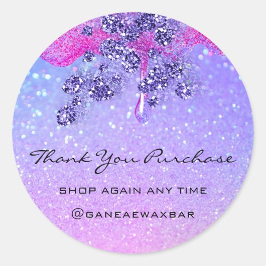 Bedankt voor je aankoop Boutique Glitter Spark Ronde Sticker (Voorkant)