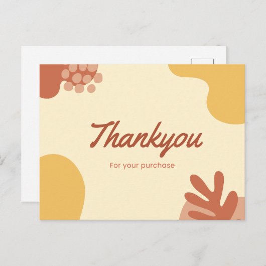 Bedankt voor je aankoop briefkaart (Voorkant / Achterkant)