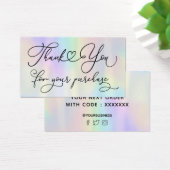 bedankt voor je aankoop faux iridescent visitekaartje (Bureau)