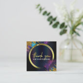 Bedankt voor je aankoop Galaxy Glitter Black Vierkante Visitekaartje (Staand voorkant)