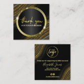 Bedankt voor je aankoop Glitter Agate Gold Vierkante Visitekaartje (Voorkant / Achterkant)