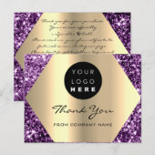 Bedankt voor je aankoop Glitter Gold Logo. Briefkaart (Voorkant / Achterkant)