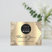 Bedankt voor je aankoop Glitter Gold Logo. Briefkaart (Staand voorkant)