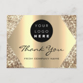 Bedankt voor je aankoop Glitter Gold Logo. Briefkaart (Voorkant)