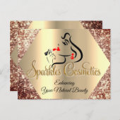 Bedankt voor je aankoop Gold glitter Briefkaart (Voorkant / Achterkant)