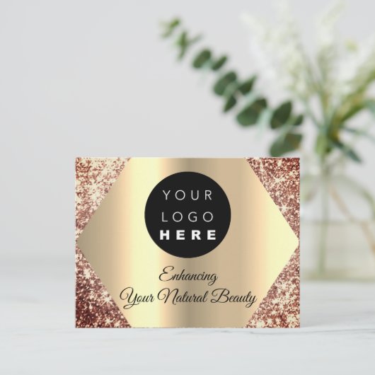 Bedankt voor je aankoop Gold glitter Briefkaart (Staand voorkant)